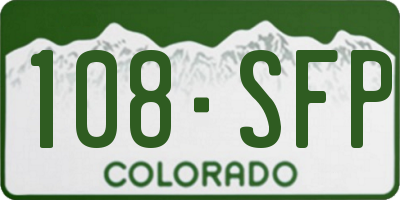 CO license plate 108SFP