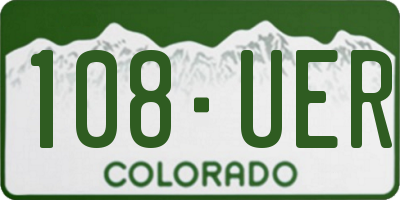 CO license plate 108UER