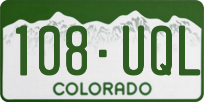 CO license plate 108UQL