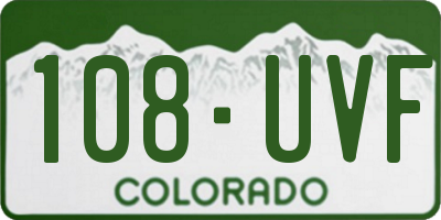 CO license plate 108UVF