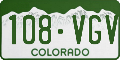 CO license plate 108VGV