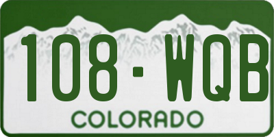 CO license plate 108WQB