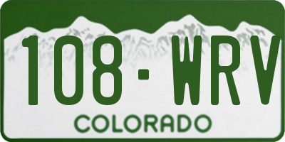 CO license plate 108WRV