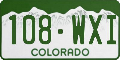 CO license plate 108WXI