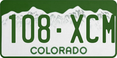 CO license plate 108XCM