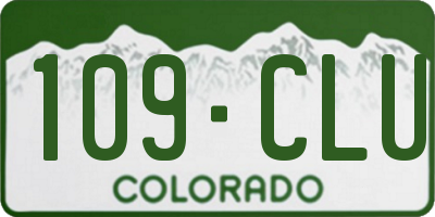 CO license plate 109CLU