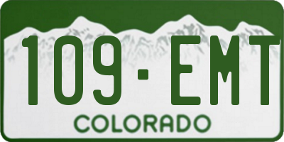 CO license plate 109EMT