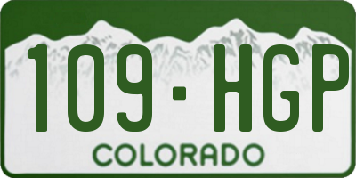CO license plate 109HGP