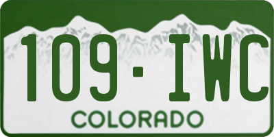 CO license plate 109IWC