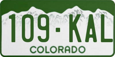 CO license plate 109KAL