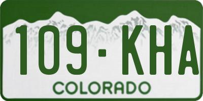 CO license plate 109KHA