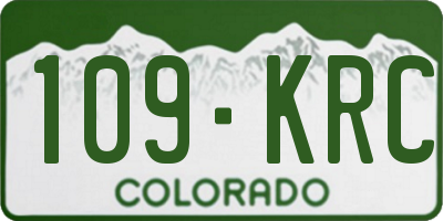 CO license plate 109KRC