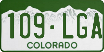 CO license plate 109LGA