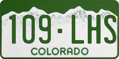 CO license plate 109LHS