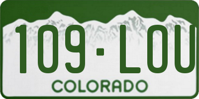 CO license plate 109LOU