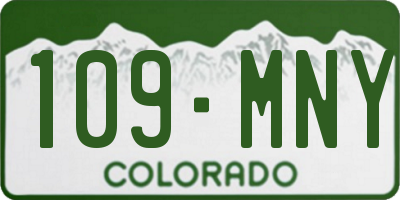 CO license plate 109MNY