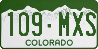 CO license plate 109MXS