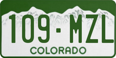 CO license plate 109MZL