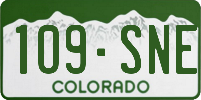 CO license plate 109SNE
