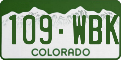 CO license plate 109WBK