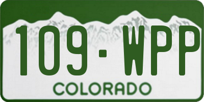 CO license plate 109WPP
