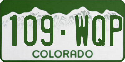 CO license plate 109WQP