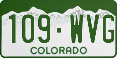CO license plate 109WVG