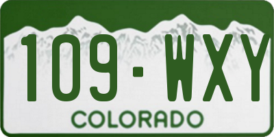 CO license plate 109WXY