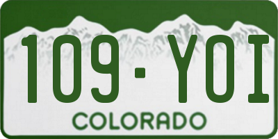 CO license plate 109YOI
