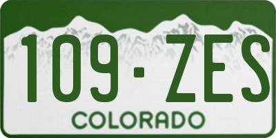 CO license plate 109ZES