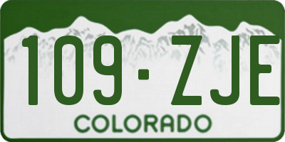 CO license plate 109ZJE