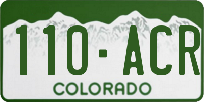 CO license plate 110ACR