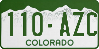 CO license plate 110AZC