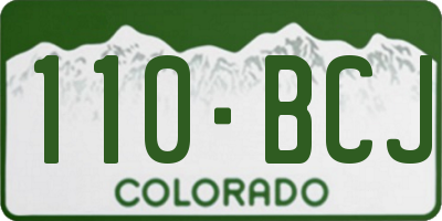 CO license plate 110BCJ