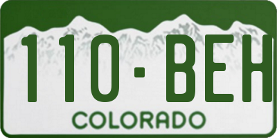 CO license plate 110BEH