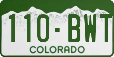 CO license plate 110BWT
