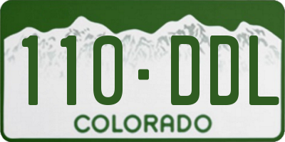 CO license plate 110DDL
