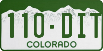 CO license plate 110DIT
