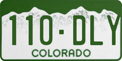 CO license plate 110DLY