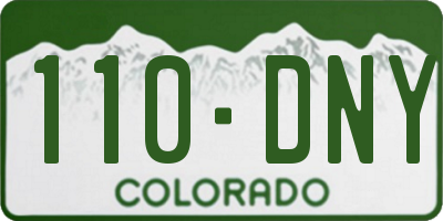 CO license plate 110DNY