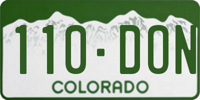 CO license plate 110DON