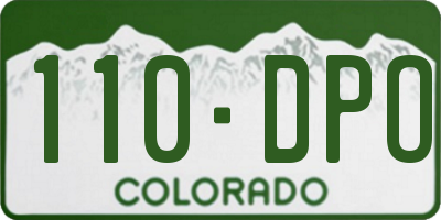 CO license plate 110DPO