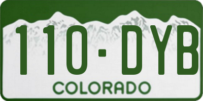 CO license plate 110DYB