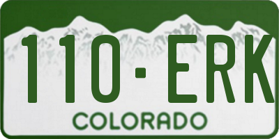CO license plate 110ERK