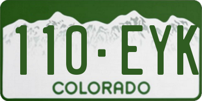 CO license plate 110EYK