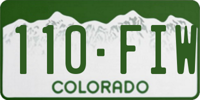CO license plate 110FIW