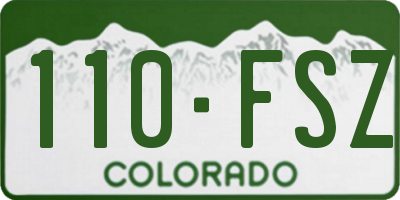 CO license plate 110FSZ