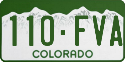 CO license plate 110FVA