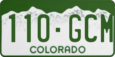 CO license plate 110GCM