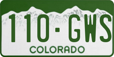 CO license plate 110GWS